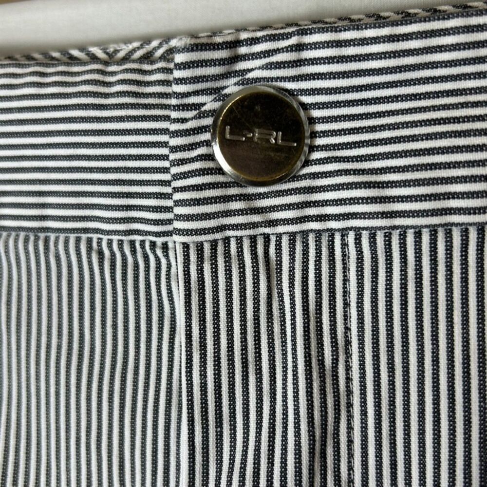 Lauren Ralph Lauren Black White Pinstripe High Rise Bermuda Shorts Sz 10 - Picture 6 of 15